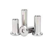 5/10/ 20 Piezas M3 M4 M5 M6 M8 304 Acero Inoxidable Gran Cabeza Hexagonal Plana Remache Conector Insertar Junta Manga Tuerca Ciega(10mm length,M5 x10pcs)