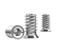 5/10/20 piezas M4 M5 M6 M8 M10 304 tuerca hexagonal de acero inoxidable, tuerca de inserción roscada, tuerca electrónica integrada for muebles, armario de cama de madera(20pcs,M6x10)
