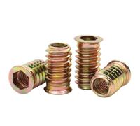 5/10/20 Piezas M4 M5 M6 M8 M10 Aleación De Zinc Hierro Interior Rosca Acero Al Carbono for Muebles Madera Tuerca Hexagonal Tuercas Inserción(M6 x8mm(20pcs))