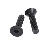 5/10/25/50 Uds negro grado 10,9 acero M1.6 M2 .5 M3 M4 M5 M6 M8 hexágono cabeza con Conector hexagonal perno avellanado plano longitud del tornillo 3-80mm(10mm,25pcs M2)