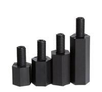 5/10/30 Uds M2 .5 M3 M4 M5 M6 Tornillos Hexagonales De Nailon Negro Espaciador Roscado PCB Ordenador Placa Base Separador(18mm,M2.5-6mm-30pcs)
