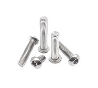 5/10/50 M1.6 M2 .5 M3 M4 M5 M6 M8 304 Acero Inoxidable ISO7380 Hexágono Cabeza Hueca Hexagonal Botón Tornillo Allen(16mm,M2.5 50pc)