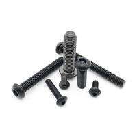 5/10/50 piezas M1.6 M2.5 M3 M4 M5 M6 M8 tornillos de cabeza redonda con hexágono interior de acero de grado 10.9 negro(3mm,M2 50pcs)