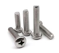 5/10/50 Uds M1.6 M2 .5 M3 M4 M5 M6 M8 GB818-85 A2-70 304 Tornillo De Cabeza Redonda Cruzada Acero Inoxidable Longitud Del Perno 3-100mm(4mm,M3.5 50pcs)