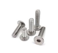 5/10/50 Uds M1.6 M2 M2.5 M3 M4 M5 M6 M8 A2 304 enchufe hexagonal de acero inoxidable tornillo de cabeza zócalo de oblea plana Ultra delgada(M3 50pcs,25mm)