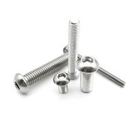 5/10/50 Uds M1.6 M2 M2.5 M3 M4 M5 M6 M8 A2-70 304 cabeza de botón de acero inoxidable hexagonal tornillo(75mm,M5 10pcs)
