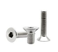 5/10/50 Uds M1.6-M8 304 A2-70 tornillo de cabeza avellanada hexagonal de acero inoxidable, sujetador de perno Allen hexagonal plano de 3-150mm(16mm,M5 10pcs)