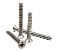 5/10/50 Uds M2 M2.5 M3 M3.5 M4 M5 M6 M8 Tornillo De Cabeza Avellanada Plana Cruzada Alargada Largo 3-100mm A2 304 Acero Inoxidable GB819(16mm,M4 10pcs)