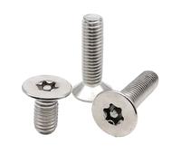 5/10/50 Uds M2 M2.5 M3 M4 M5 M6 M8 304 Cabeza Avellanada Plana Torx De Acero Inoxidable Con Pasador De Columna Tornillo De Seguridad A Prueba De Manipulaciones(16mm,10pcs M4)