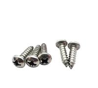 5/10/50 Uds M2 M3 .5 M4 M5 M6 304 A2-70 Cruz de acero inoxidable cabeza redonda autorroscante muebles tornillo madera(40mm,M6.3 10pcs)