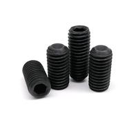 5/10/50X M1.6 M2 M2.5 M3 M3.5 M4 M5 M6 M8 M10 M12 DIN916 Hex Hexagon Socket Cup Point Grub Bolt Set Screw Black 12.9 Steel(6mm,M3 50pcs)