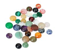 5-10 cuentas de piedra natural redondas de base plana, cabujón suelto for hacer joyas, adornos artesanales, accesorios hechos a mano.(Mix Random,18mm 10Pcs)