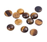 5-10 cuentas de piedra natural redondas de base plana, cabujón suelto for hacer joyas, adornos artesanales, accesorios hechos a mano.(Yellow Tiger Eye,12mm 10Pcs)