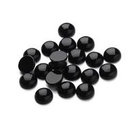5-10 cuentas de piedra natural redondas de base plana, cabujón suelto for hacer joyas, adornos artesanales, accesorios hechos a mano.(Black Agate,4mm 10Pcs)