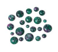 5-10 cuentas de piedra natural redondas de base plana, cabujón suelto for hacer joyas, adornos artesanales, accesorios hechos a mano.(Red Green Cabochon,14mm 10Pcs)