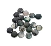 5-10 cuentas de piedra natural redondas de base plana, cabujón suelto for hacer joyas, adornos artesanales, accesorios hechos a mano.(Aquatic Agate,8mm 10Pcs)