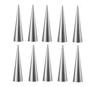 5/10 moldes de cuerno de crema de acero inoxidable - Herramientas para hornear conos para pastelería y postres (10 piezas B)