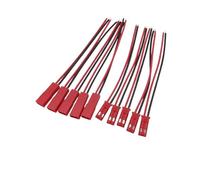 5/10 par JST 2 pines enchufe macho hembra Cable conector enchufes rojos 10/20CM for lámpara de tira de luz LED juguetes RC(10CM,5Pair)