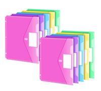 5/10 Piezas Bolsas Troqueladas Maletín Transparente Plástico Impermeable Estuche Organizador de Documentos con 3 Agujeros Para Oficina Escuela Funda con Bolsa