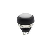 5/10 piezas de miniinterruptor de 2 pines, 12 mm, 1 A, impermeable, PBS33B, 12 V, botón pulsador momentáneo, reinicio, sin bloqueo, PBS-33B(White,5PCS)