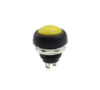 5/10 piezas de miniinterruptor de 2 pines, 12 mm, 1 A, impermeable, PBS33B, 12 V, botón pulsador momentáneo, reinicio, sin bloqueo, PBS-33B(Yellow,10PCS)