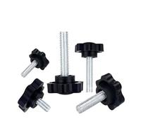5/10 piezas de perno de sujeción con rosca en forma de estrella, perilla de mano de baquelita, tornillo de apriete, equipo industrial, acero plástico M5 M6 M8(5PCS,M6x50 D38)