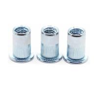 5/10 piezas de tuercas moleteadas de acero al carbono galvanizado azul, inserto de remache roscado de cabeza plana, tuerca de remache de tapa, M3, M4, M5, M6, M8, M10, M12(M4 10pcs)