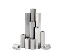 5/10 piezas M2 M2.5 304 de acero inoxidable de doble paso con perno hexagonal, junta de placa base, tuerca roscada, columna hueca(10PCS,10mm,M2.5)