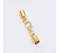 5/10 Piezas Tapas De Borlas Extremo De Cordón De Cuero Cuentas Engarzadas Conectores De Cierres De Langosta Para Collares De Bricolaje Fabricación De Joyas Accesorios-Oro-7mm