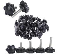 5/10 Piezas Tornillos de cabeza de plástico con rosca en forma de estrella, moleteados, for apretar con el pulgar(M5x45mm 25D,10pcs)