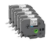 5 10 piezas TzeS231 compatibles con suministros de impresora Cintas de etiquetas adhesivas acrílicas con tachuela de 12 mm Tze S231 TzeS631 S131 para número de pieza TzeS231(5PK Black on Clear)