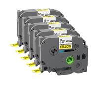 5 10 piezas TzeS231 compatibles con suministros de impresora Cintas de etiquetas adhesivas acrílicas con tachuela de 12 mm Tze S231 TzeS631 S131 para número de pieza TzeS231(5PK Black on Yellow)