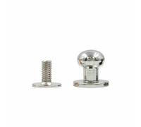 5-10 remaches de cabeza redonda con bola, botones de latón, remaches de rosca para bolsos de cuero, accesorios para manualidades, hebillas, color plateado, 13 x 12 x 13 mm