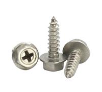 5-10 tornillos autorroscantes hexagonales de acero inoxidable 304 M3 M4 M5 M6 con brida hexagonal y cabeza cruz for clavos madera(20mm,M4 (10pcs))