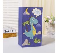 5/10 Uds bolsas de regalo de papel de dinosaurio bolsa de embalaje de galletas de caramelo Jungle ROAR Dino decoración de cumpleaños para niños estilo Baby Shower L,10 Uds