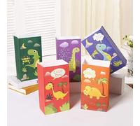 5/10 Uds bolsas de regalo de papel de dinosaurio bolsa de embalaje de galletas de caramelo Jungle ROAR Dino decoración de cumpleaños para niños Baby Shower-estilo mixto C,5 uds