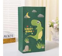 5/10 Uds bolsas de regalo de papel de dinosaurio bolsa de embalaje de galletas de caramelo Jungle ROAR Dino decoración de cumpleaños para niños estilo Baby Shower I,10 Uds