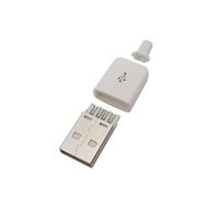 5/10 Uds conector USB 2,0 tipo A adaptador de enchufe macho de 4 pines carcasa de plástico soldadura negro blanco(White,10Pcs)