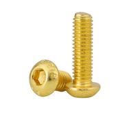 5-10 Uds ISO7380 M2 .5 M3 M4 M5 M6 M8 cabeza de botón redonda de acero inoxidable con tornillo con cabeza hexagonal de Color dorado titanio(M6X30mm 5PCS)