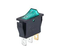 5/10 Uds KCD3 mini interruptor de barco botón encendido pulsador basculante 3 pines/2 pines 2 velocidades 250 V/15A-30A equipo eléctrico luz encendido/apagado a presión(Green belt lamp,10PCS)