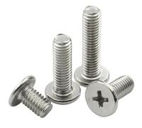 5/10 Uds M1.4 .6 M2 .5 M3 M4 M5 M6 M8 CM 304 Acero Inoxidable Ultra Fino Super Bajo Cabeza De Oblea Plana Tornillo Cruzado(5mm,M2 x10pcs)