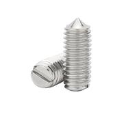 5-10 Uds M1.6 M2 .5 M3 M4 M5 M6 M8 M10 GB71 304 cabeza ranurada de acero inoxidable punta cónica sin tornillo fijación(14mm,10pcs M4)