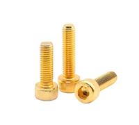 5-10 Uds M2 .5 M3 M4 M5 Aleación De Acero Tapa Con Conector Hexagonal Tornillo Cabeza En Forma Copa Pernos Chapados Oro Titanio 12,9 Longitud Grado 4mm-35mm(M2x5mm 10Pcs)