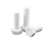 5-10 Uds M4/M5/M6/M8/M10/M12 tornillos de cabeza hexagonal de PTFE blanco, pernos de maquinaria aislante de cabeza plana
