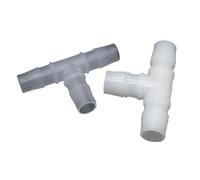 5/10 Uds OD 3,2mm - 25mm tipo T conector de tubería de agua Tee Barb divisor de agua accesorio de tubería de plástico junta de acoplador de riego de jardín(Milky White-20mm,10pcs)