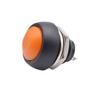 5/10 Uds PBS 33B pequeño botón de plástico cabeza redonda ON OFF interruptor momentáneo 2 pines 12mm reinicio energía impermeable sin bloqueo(Orange,5pcs)