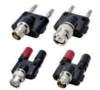 5/10 Uds Q9 BNC Banana Turn Dos Dual 4mm Banana Macho Hembra Conector Coaxial BNC Tipo T Divisor de 3 vías Adaptador RF(F to 2 M (5Pcs))