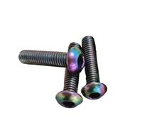 5-10 Uds Tornillo De Titanio ISO7380 M3 M4 M5 M6 TA2 GR2 Arco Iris/Color Redondo Hexagonal(Rainbow colour 15mm,M5 5pcs)