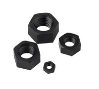 5-100 Piezas M2 .5 M3 M4 M5 M6 M8 M10 M12 Tuercas Hexagonales Métricas De Nailon Negro Tamaños DIN 934 for Pernos Y Tornillos(M10-10pcs)
