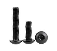 5-100 piezas M2 .5 M3 M4 M5 M6 M8 Negro Galvanizado Acero Inoxidable 304 Tornillos de Cabeza Hexagonal con Botón y Redonda(35mm,M6 (10pcs))